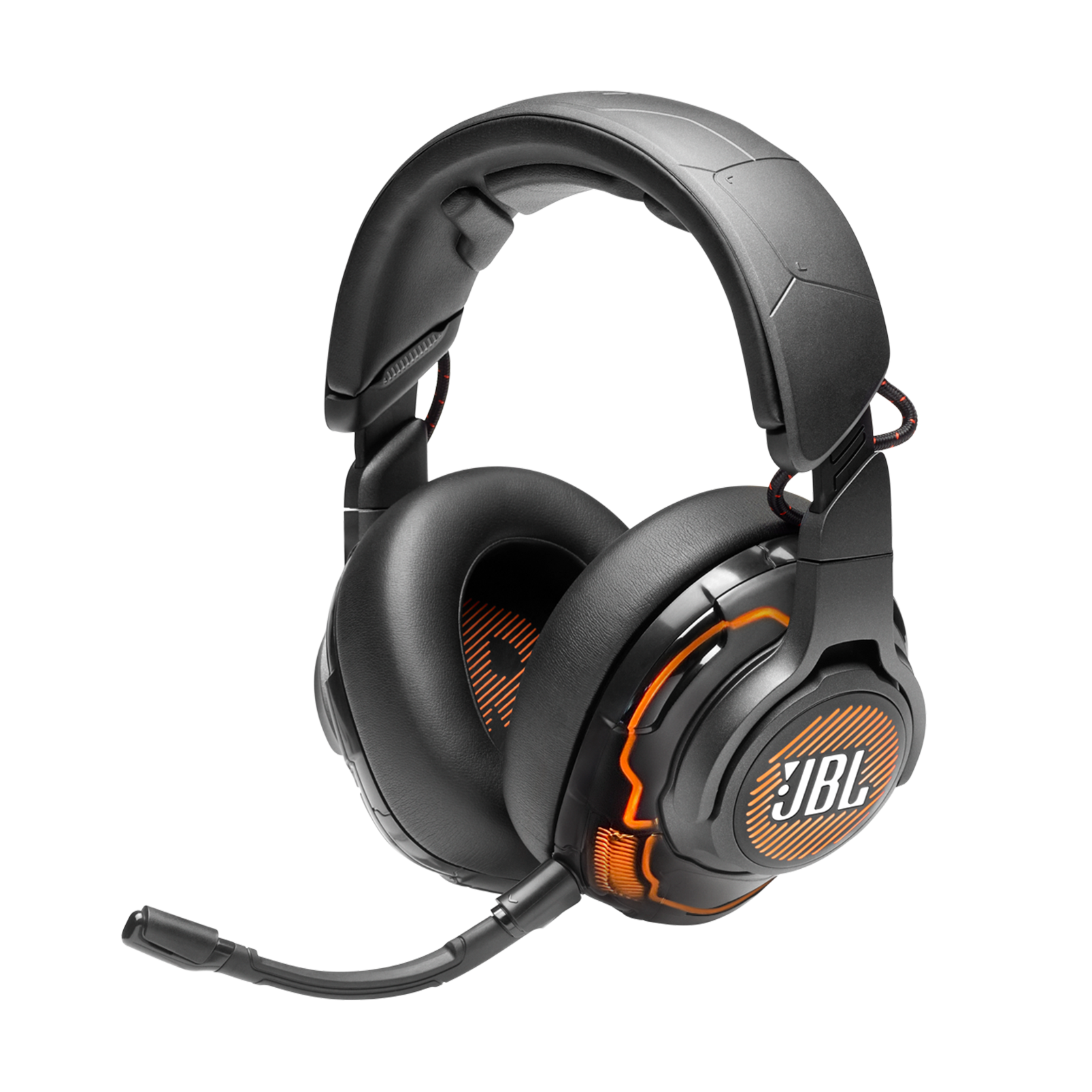 JBL Quantum ONE - Black - USB Wired Over-Ear Professional PC Gaming Headset with Head-Tracking Enhanced QuantumSPHERE 360 - Hero